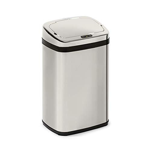 Klarstein Cleansmann 30 - Poubelles, capacité 30 litres, sans contact : ouverture et fermeture automatique, porte-sac poubelle, matériaux : couvercle en plastique ABS, chromé