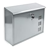 Relaxdays Boîte aux lettres design en métal avec fenêtres décoratives Vert argent