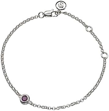 Molly BrownLondon Sterling Silver and Ruby Bracelet, July Birthstone Gem. Adjustable Jewellery Bracelets For Girls and Women. Ideal as Birthday Gift, Flower Girl Gifts