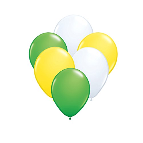 PARTY DECOR White Yellow and Green Decoration Pack of 12 Balloons Spring Colors for Outdoor and Indoor Special Occasion PARTY DECOR White Yellow and Green Decoration Pack of 12 Balloons Spring Colors for Outdoor and Indoor Special Occasion