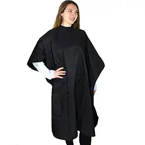Hair Coloring Cape - Polyester with PU Coating Waterproof Chemical Cape for Color and Treatments - Hair Salon Cape - Snap Closure Hair Cape - Hairdresser Cape
