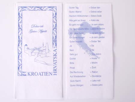 Preisvergleich Produktbild Everflag Restaurant-Servietten Kroatien mit Sprachkurs 250er Pack
