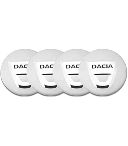 DHJKCBH 4 Pezzi Auto Coprimozzi Coprimozzo Per Dacia Duster Logan Dokker Lodgy 60MM Coprimozzo Del Pneumatico Adesivi Badge Accessori Per Ruote,A