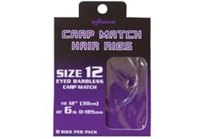 Drennan Carp Match Hair Rigs Eyed Barbless