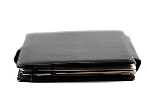 Navitech Schwarzes Leder Case Cover Tasche für das Medion Akoya E1235T - 3