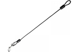 DONGKER Odporna na gryzienie smycz dla psa, 48 cm, mocowanie smyczy dla psa Bungee, stalowa lina zapobiegająca żuciu, hak obrotowy o 360°, dla małych, średnich i dużych zwierząt domowych