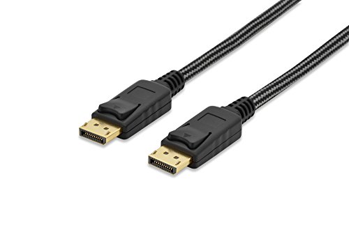 ednet 84501 DisplayPort Anschlusskabel Stecker/Stecker mit Verriegelung (Ultra HD 4K, 3m) schwarz/gold