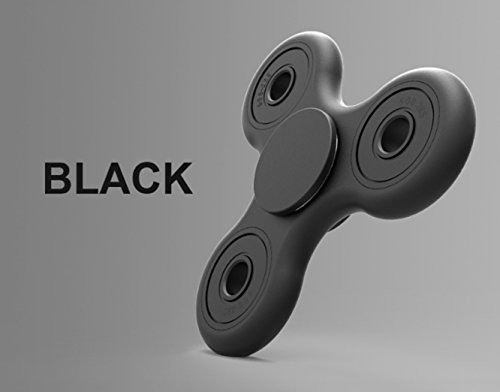 Tri Fidget Hand Spinner Toy,Stress Reducer Ultra Durable High Speed Ceramic Bearing Fidget Finger Toy Can Continue to Rotate for 1-3 minutes - Perfect for ADD / ADHD / Anxiety / Autism And Stress Relief Adult Children,Office Desk Gadget (Black)