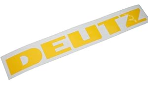 FDONLINEHANDEL DEUTZ Schriftzug Aufkleber in gelb, Sticker/Beschriftung, zum Oldtimer Restaurieren von Lack & Verkleidung. Schlepper Emblem Alternative