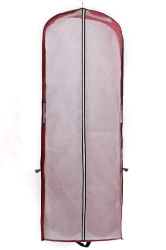 HIMRY® Atmungsaktiver Faltbare Kleidersack Schutzhülle, ca. 149 cm, Zwei Taschen für Zubehörteile, für Kleider / Abendkleider / Anzüge / Mäntel, Reissverschluss, Dunkelrot, KXB-107 darkred - 2