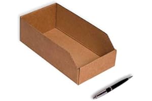 CAJADECARTON Pack 50 Gavetas de Cartón 295x155x100mm. Precinto no necesario. Automontable. Ideal para piezas pequeñas. Cartón Kraft.