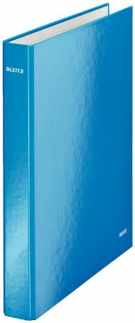 10 Esselte 4-Ring Folder in Glossy Cardboard 4 cm Spine maxi A4 Format Clear Blue