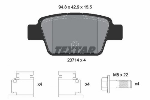Preisvergleich Produktbild Textar 2371401 Bremsbelagsatz, Scheibenbremse