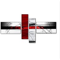 QUADRI MODERNI MATERICI ASTRATTI OLIO SU TELA CON RILIEVO DIPINTI A MANO GRIGIO ROSSO GUANTANAMO