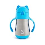 Isolierter, doppelwandiger Trinkbecher mit Strohhalm aus Edelstahl im süßen Katzendesign