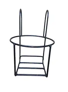 Minerva Naturals Railing Single Pot Holder Metal for 8 Pot Size (Pack of 1 Piece)