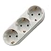Produktbild Sguan-wu Tragbar Steckdose,EU/Deutscher Stecker,16A 250V Runder 1 zu 3 Adapter Konverter-Stecker White *EU Plug