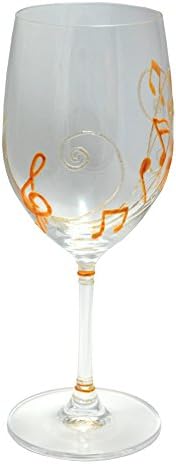 Faalaa Glass - Golden musical strings hand painted wine glass