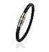 Produktbild Goodful Leder Armband Armreifen Manschette Seil Schwarz Geflochten Regenbogen Streifen Gay Pride Schwul Homosexual Homosexuell Magnet Schließe Verschluss