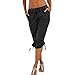 Produktbild Damen Elastische Hohe Taille Lose Tasche Hose Yogogo Einfarbig Pants Sommer Yoga Leggings Knielänge Yogahose Sexy Druck Hosen Lange Bleistift 3/4 Tummy Control Laufhose Sport Fitness Dünne Sporthose