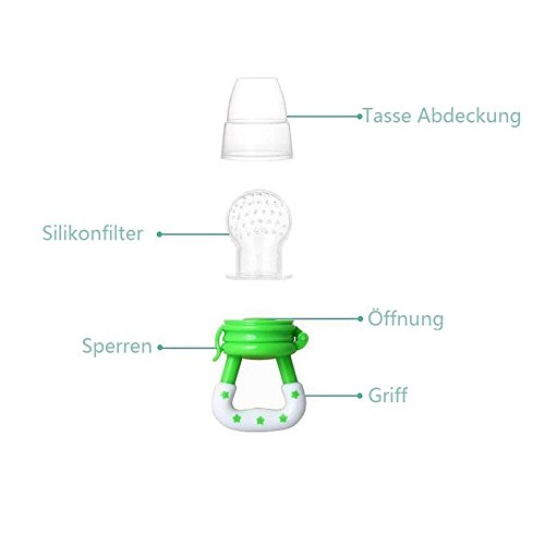 Fruchtsauger, Tinabless Schätzchen Schnuller Gemüse sauger für Schätzchen mit 2 und Clip - 4