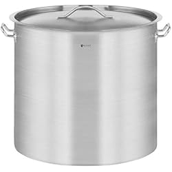 Royal Catering Casserole Induction Fond Rapporté Sandwich Triple RCT-50E (50 L, Avec Couvercle, Inox Aluminium, Poignées Cool Touch)
