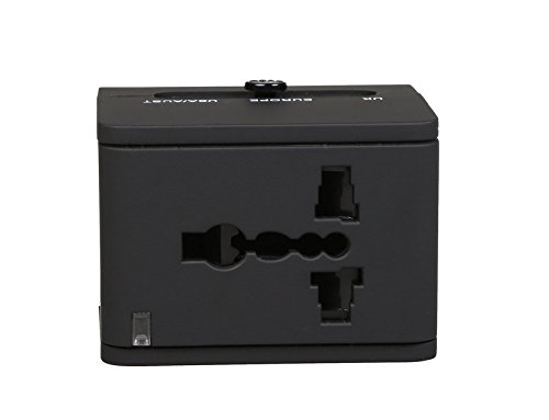 Alles-in-Einem-Weltweit-Universal-Reise-Adapter (Europa, UK, USA, Australien) Internationaler Stecker-Adapter mit USB Ausgängen 2.1A -Schwar - 5