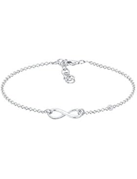 Elli Damen-Armband Infinity Unendlichkeit 925 Sterling Silber rosévergoldet Diamant (0,02 ct) Brillantschliff