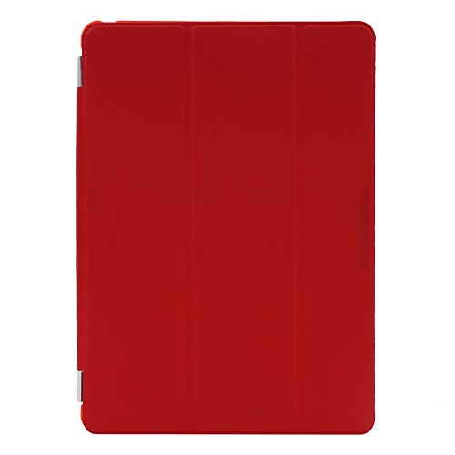 Besmall Neu Ultra Slim Edles iPad Air iPad 5 Hülle – Smart Cover Leder Case Schutz Hülle Tasche + Back Case – inkl. Displayschutzfolie Reinigungstuch Stift mit Multi Ständer Auto Sleep Wake (iPad Air/iPad 5, Farbe:Rot) - 6