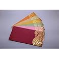 Pack of 10 Colours Randomly Picked Colourful Designer Shagun Lifafa/Money Gift Envelope for Gifting Money on Any Occasion Shagun Envelopes (Gold Style 02)