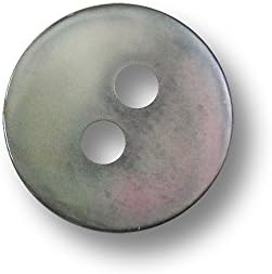 Knopfparadies Sewing Buttons - Set of 10 Small Classic Shirt Buttons, Mother of Pearl, Flat, Plain Design - Colour: Light Grey, Ø approx. 10mm