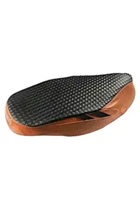 Elegant Faux Leather Scooter Seat Cover for TVS Ntorq (Flair Tan and Black)