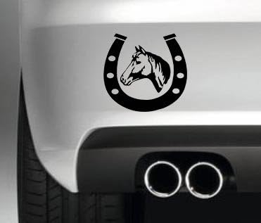 HORSESHOE HEAD STYLE 3 FUNNY BUMPER STICKER CAR VAN 4X4 WINDOW PAINTWORK DECAL GRAPHIC