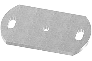 Fenau | Plaque d'ancrage | D : 170x100x8 mm | Acier (bruts) à souder/avec trous percés pour montage au mur ou au sol