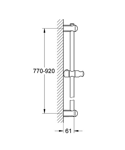 Grohe Euphoria, Brausestangenset 900mm, variables oberes Bohrloch zur Befestigung, chrom - 2