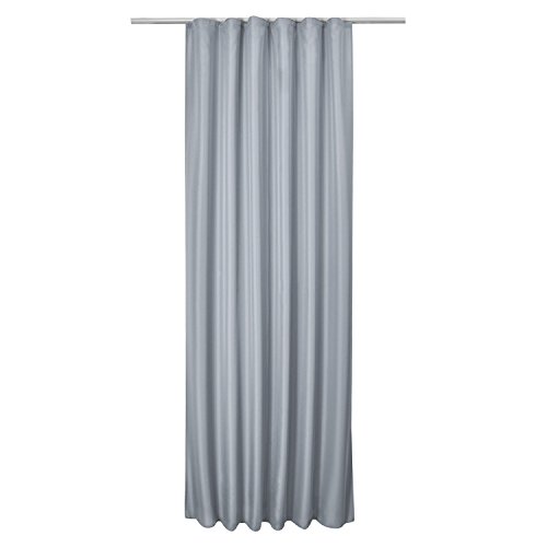 Beautissu® Blickdichter Kräuselband-Vorhang Amelie – 140×175 cm Grau – Dekorative Gardine Universalband Fenster-Schal - 5