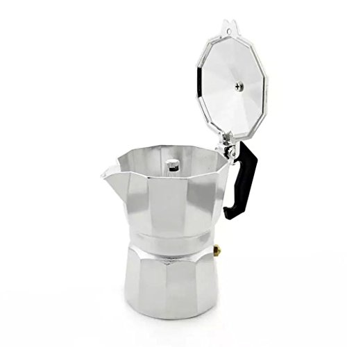 Gazechimp Metall Espressokocher | Mokkakanne | Mocca-Kocher | Kaffeekocher – Silber, 3 Tassen - 2