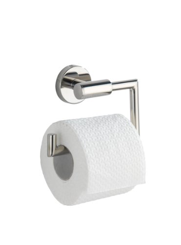 WENKO 20216100 Toilettenpapierhalter Bosio – ohne Deckel, Edelstahl rostfrei, 15 x 10.5 x 6.5 cm, Glänzend - 2