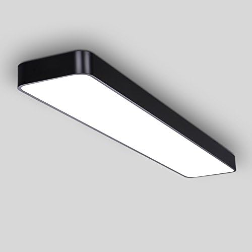 G Ceiling light Office Chandeliers Led Rectangular Aluminum Lamp Simple Lighting Fixtures Office Lighting Hanging Lights,  150 * 30CM,Black