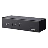 StarTech.com STARTECH.COM 4 Port Dual Monitor DVI KVM Switch mit USB 3.0 Hub - 4k 60Hz - TAA konform Dual Link DVI Umschalter