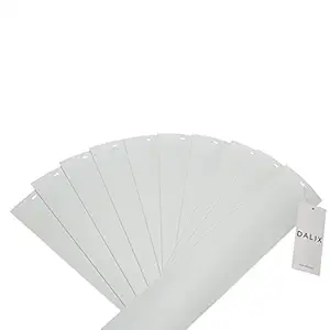 DALIX PVC Vertical Blind Slats Curved Smooth White 82.5 x 3.5 (10-Pack)