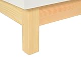 ts-ideen Landhaus Kommode Sideboard zur Aufbewahrung im Kinderzimmer Flur Badezimmer Wohnzimmer Büro aus Pinienholz mit MDF weiß und Natur - 4