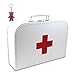 Produktbild Arztkoffer Pappe weiß mit rotem Kreuz 35 cm inkl. 1 Anhänger Reflektorbärchen, Kinderkoffer, Malkoffer, Spielzeugkoffer, Reisekoffer, Puppenkoffer, Pappkoffer, Doktor-Koffer