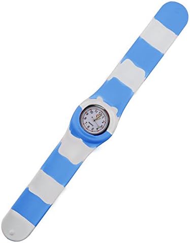 MODIWEN Unisex Sports Waterproof Wrist Watches with Stripes Silicone Jelly Slap Watch for Students