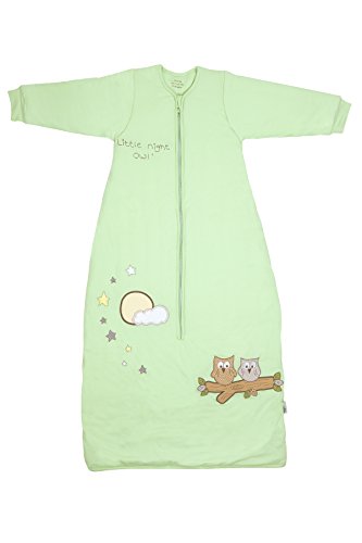 Slumbersac Baby Sleeping Bag with long sleeves Winter Weight approx. 3.5 Tog - Jersey Mint Owl, 12-36 months/110cm