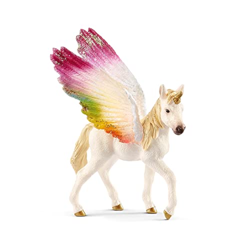 Schleich 70577 - Unicorno alato arcobaleno, puledro, da 5 anni, bayala®®, statuina, 7,5 x 5 x 9,6 cm
