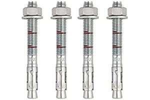 BATIFIX Ancrage galvanisé pour charges lourdes - Avec option ETA 7 - Qualité industrielle - Chevilles d'ancrage - Chevilles d'ancrage - Chevilles flash (50, M10 x 120)
