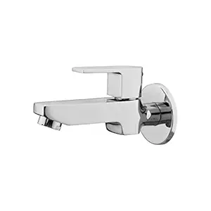 Aquieen Marino Brass Long Body Bib Cock Tap with Wall Flange (Chrome)