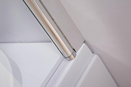 CLP Duschabtrennung Badewanne, Badewannenaufsatz NANO Echt Glas (ESG Sicherheitsglas) faltbar, 2 teilig, ca. 130 x 110 cm Klarglas/Milchglas – gestreift, Anschlag: Rechts - 3