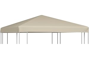 HIGSOSE Tetto per Gazebo 310 g/m² 3x3 m Beige Telo Gazebo Impermeabile Telo Ricambio Gazebo Copertura Gazebo Telo Copertura Gazebo Telo di Ricambio Gazebo Telo Tetto Gazebo Copri Gazebo Impermeabile